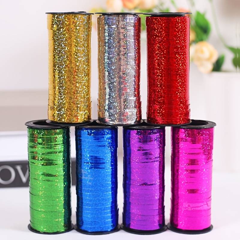 Shiny Metallic Crimped Curling Ribbon 100 Yards For Party - Temu